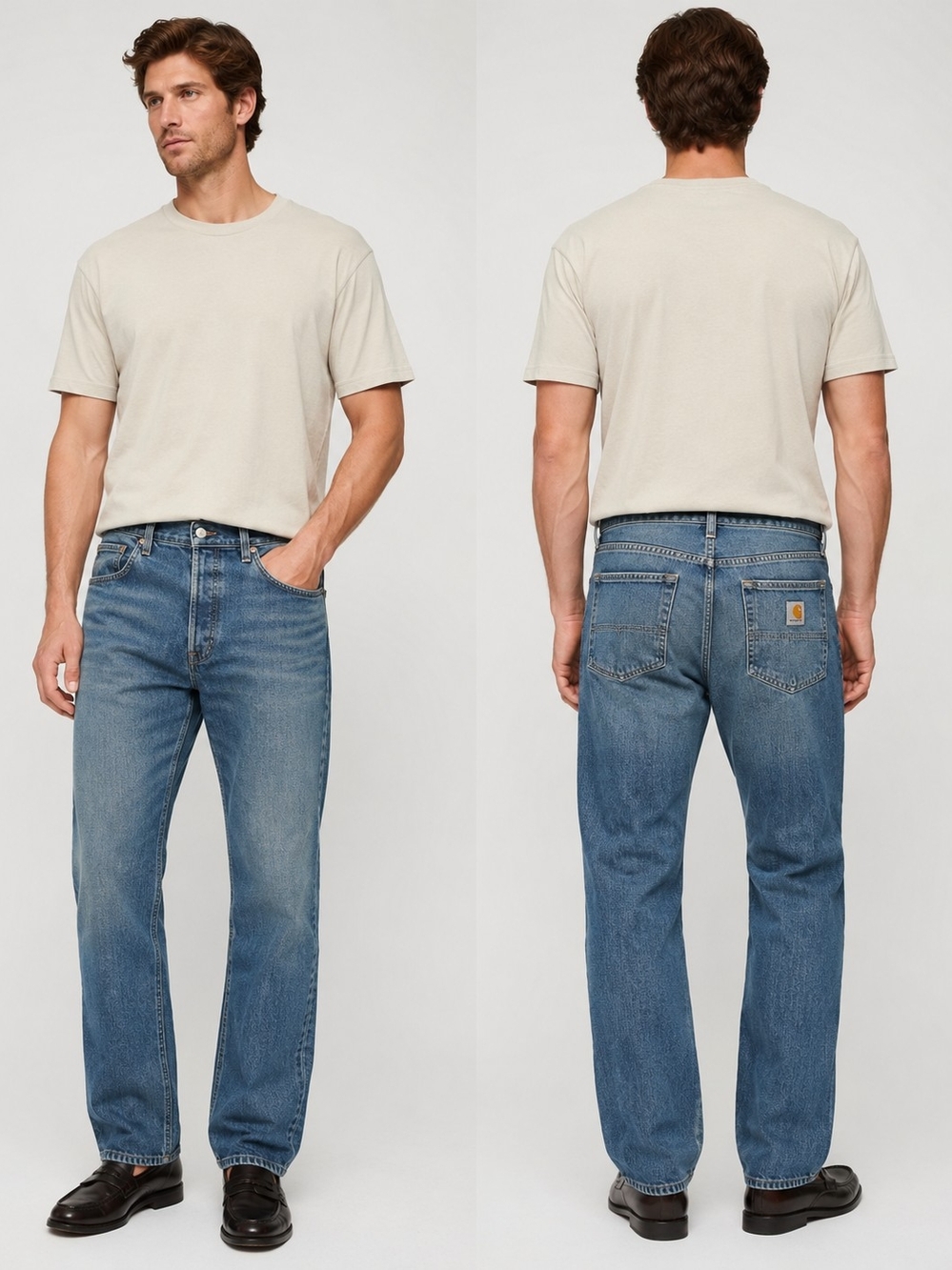 Carhartt Relaxed Straight Jeans in Medium Blue 34x32